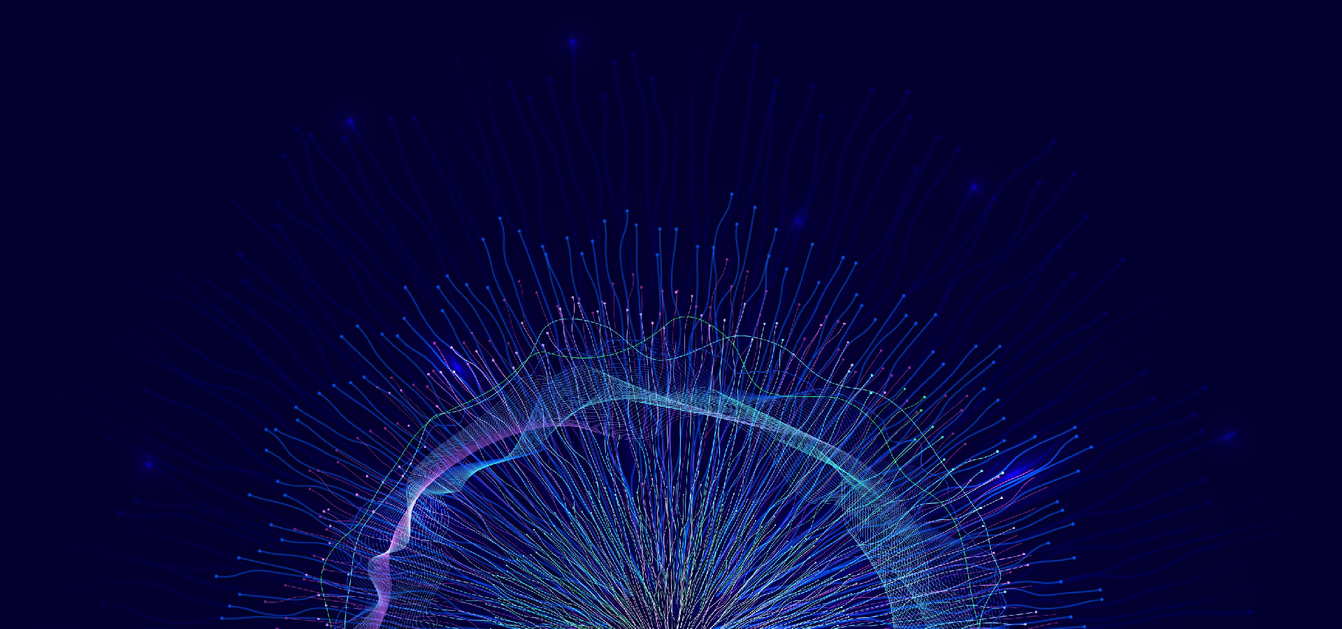 Image of a blue circular abstract lines