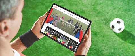 Image of England Football Learning page open on iPad. 