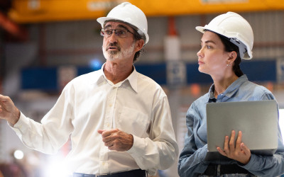 Two engineers discussing