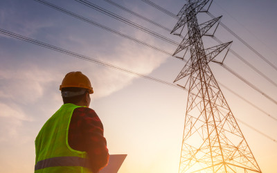 Engineer checks at a power station