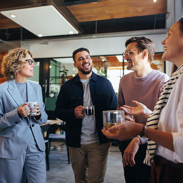 Group of people having a conversation