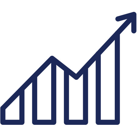 Des barres d'histogrammes de taille croissante