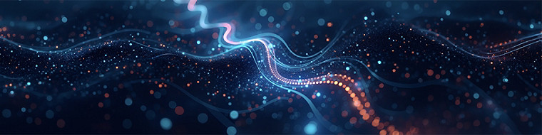 Abstract image of bluish waves with light blobs