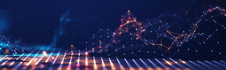 Abstract image of dotted digital waves