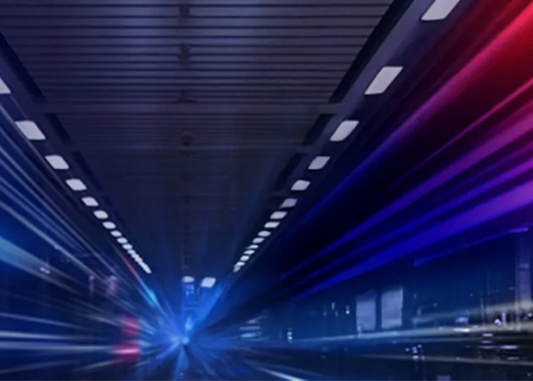 Streak of light on a highway