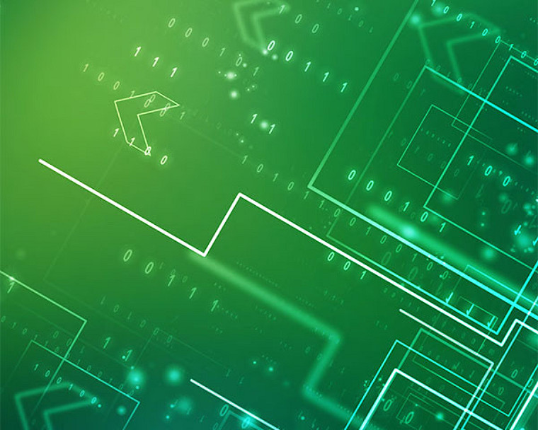 illuminated green digital abstract image