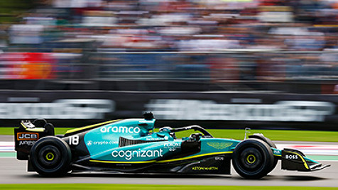 A race car in motion