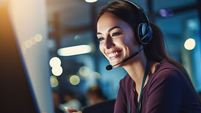 A call-center employee