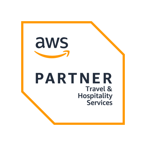 Distintivo de servicios de viajes y alojamientos de socio de AWS