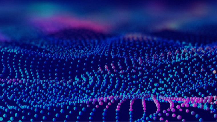 digital waves with dots