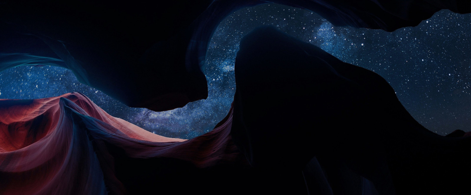 Antelope Canyon with night sky