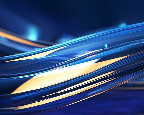 Abstract background featuring blue and gold waves