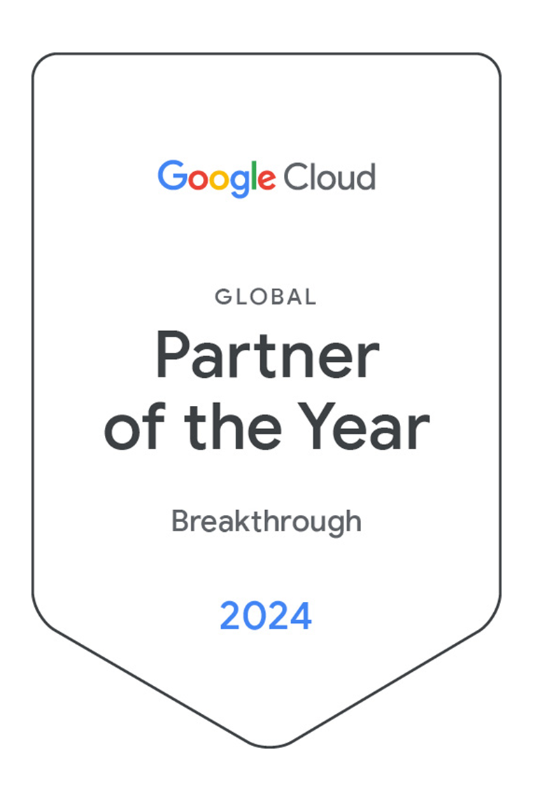 Badge which says Global Partner of the Year Breakthrough 2024