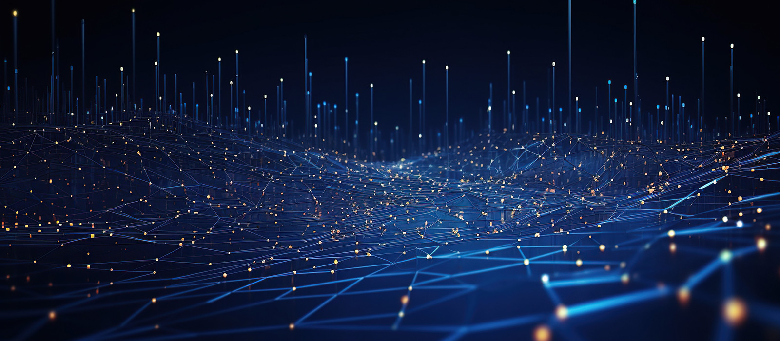 Techno background with a low poly plexus design