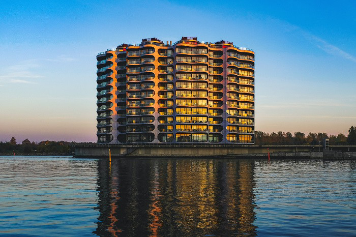 building at waterfront