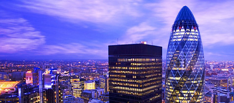 London skyline with the Gherkin