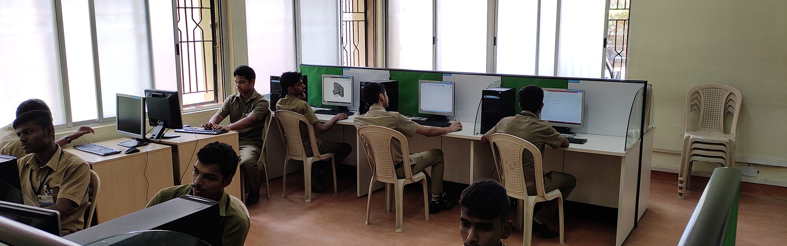 Students with computer