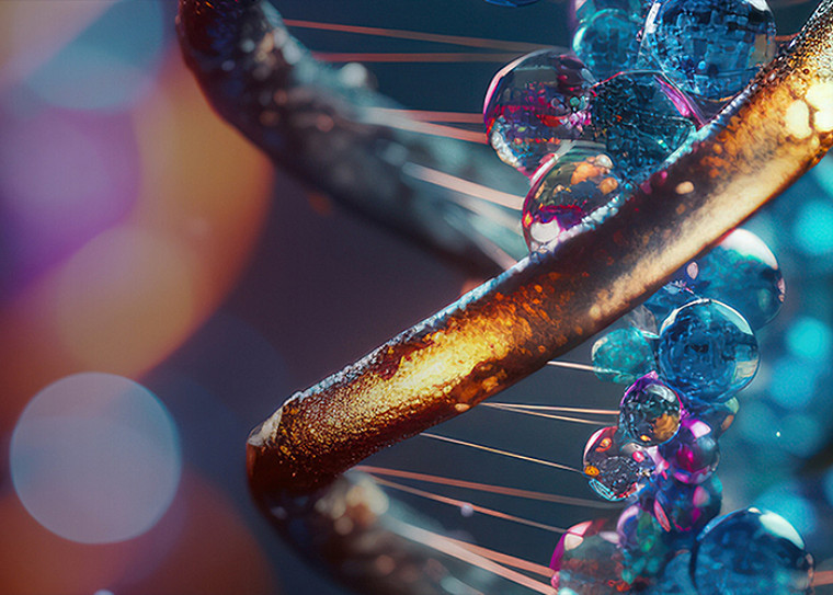 DNA strad in close-up