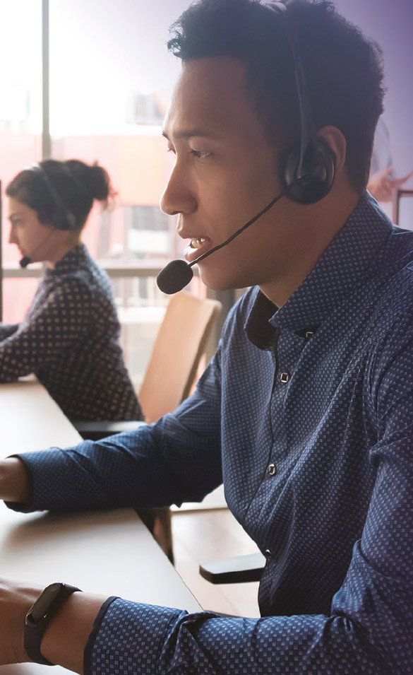 Man working at helpdesk