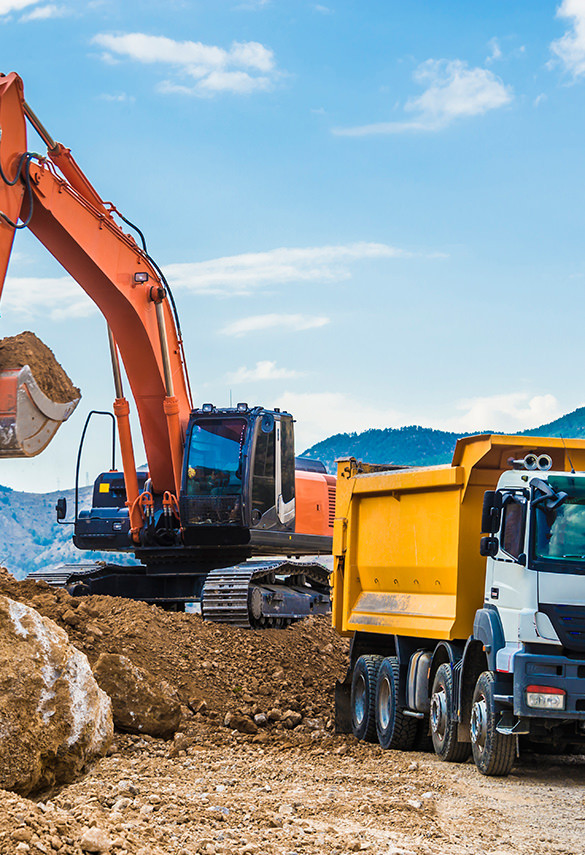 Truck loading soil