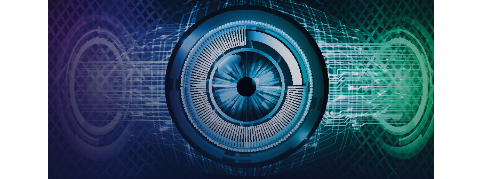 A picture of a digital AI eye