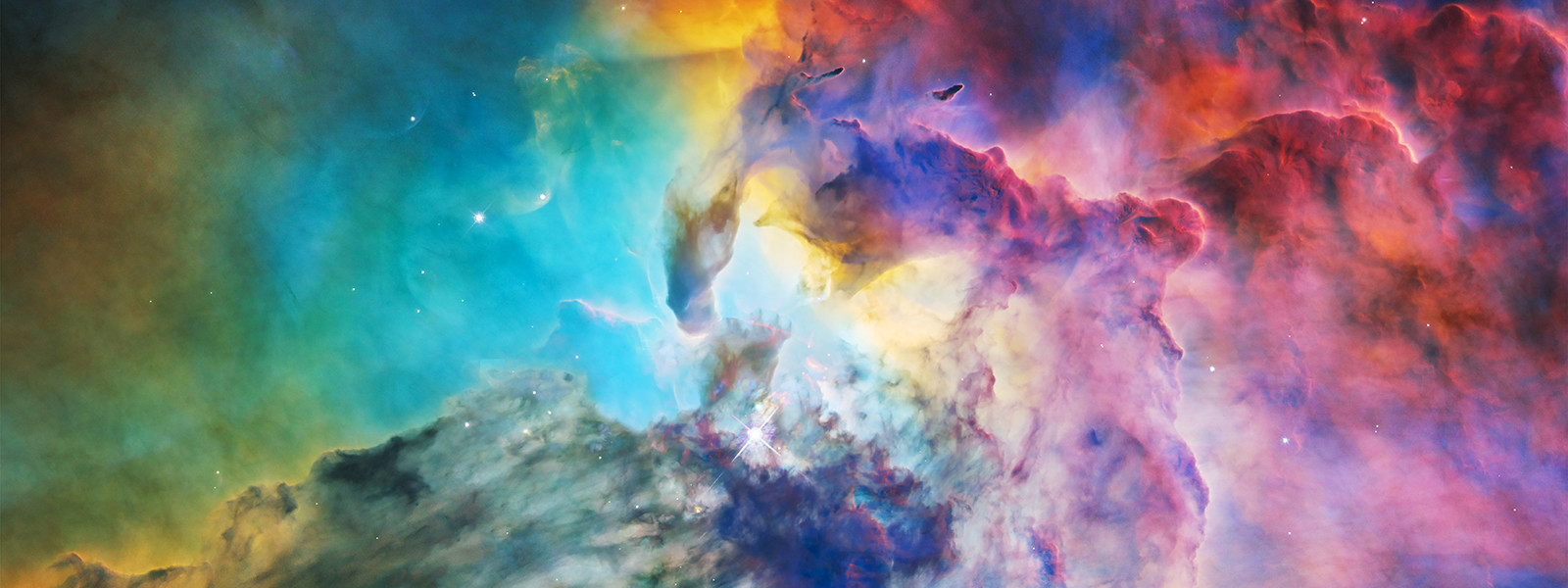 El lago Nebula en colores vivos