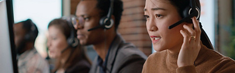 People working in a call center