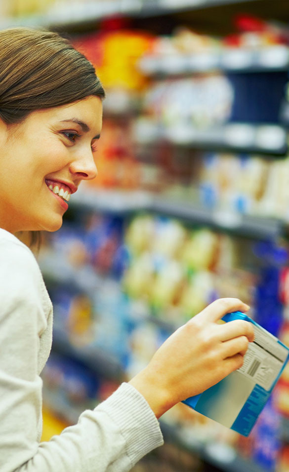 Woman shopping in a supermarket