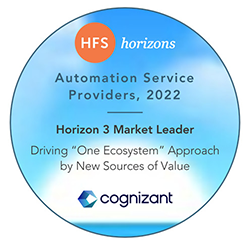 HFS Horizons OneEcosystem Horizon 3 innovator.  Automation Services Providers, 2022.