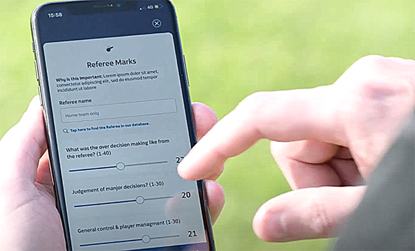 Closeup view of a mobile phone and a hand scrolling on it