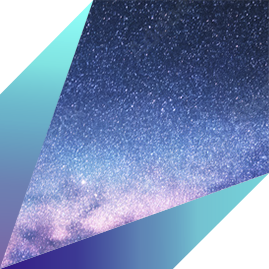 Noche estrellada con marco diagonal azul.