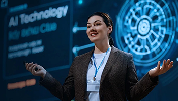 A woman making a business presentation