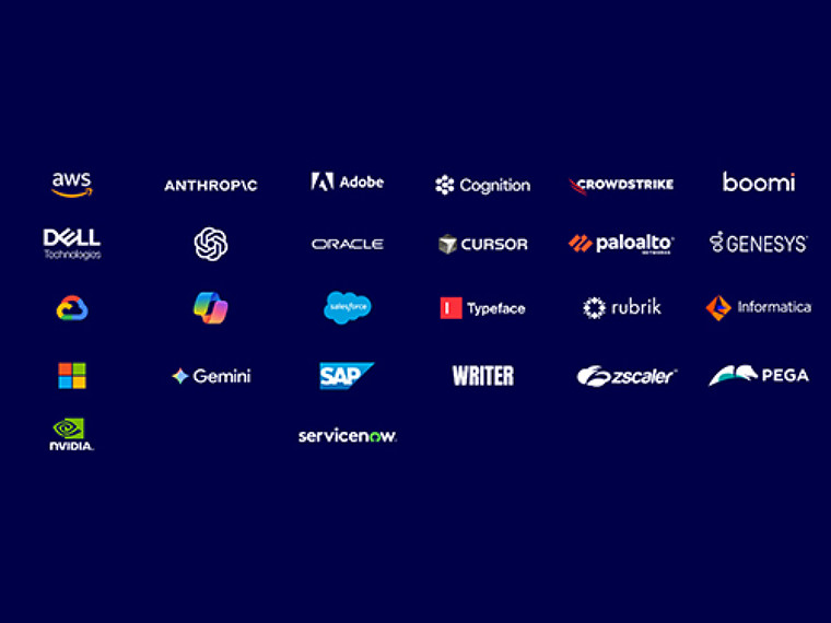 A display of various company logos