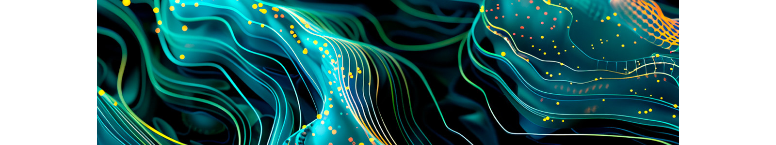 Abstract digital art featuring dynamic waves and vibrant lights, creating a visually captivating composition.