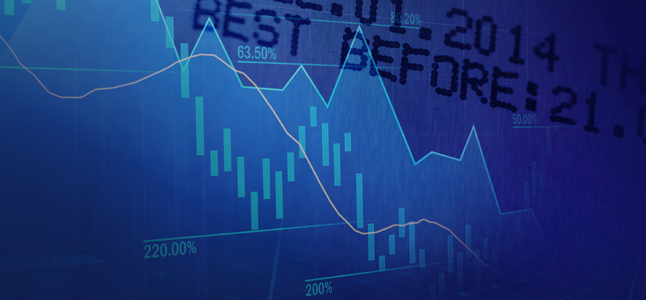 Financial stock market graph on abstract background
