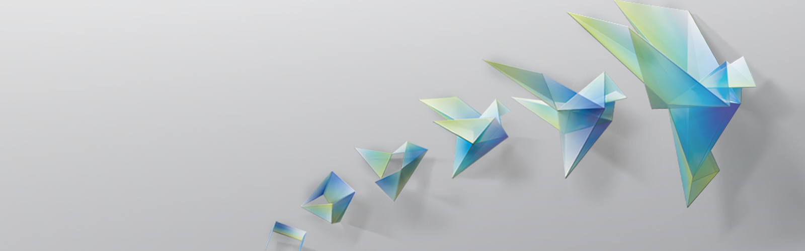 Pretty light blue and green origami birds