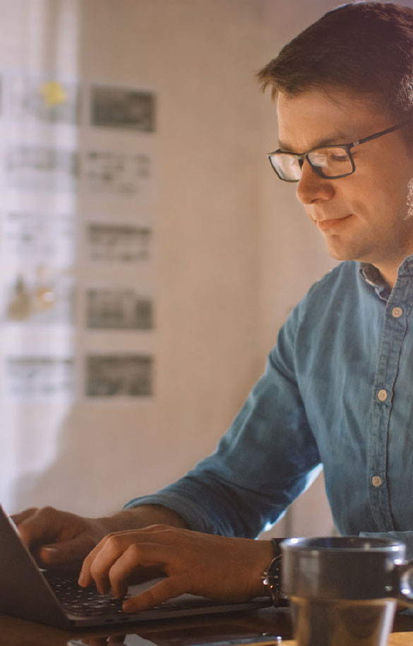 Man working on his laptop