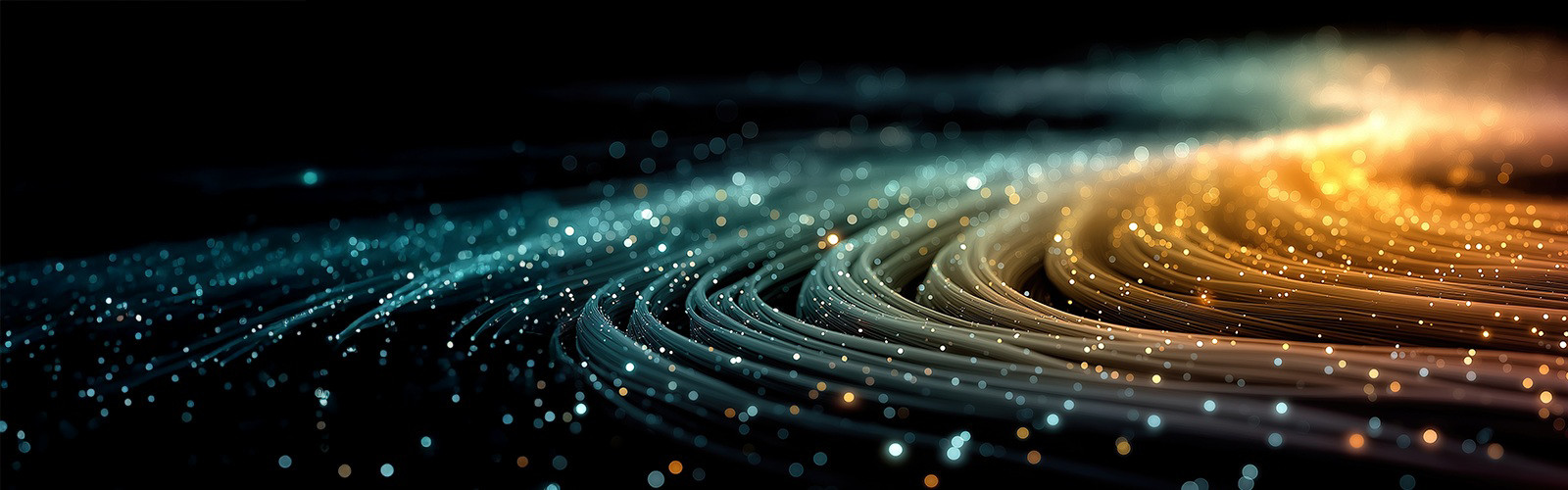 colorful lights from orange to blue lines orbiting