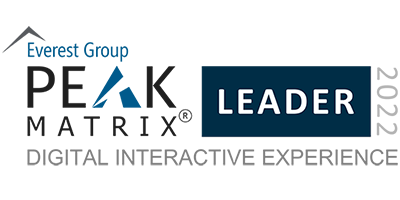 Logo PEAK Matrix® 2022 d'Everest Group pour l'expérience digitale interactive