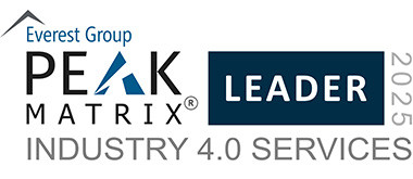 Leader in the Everest Group Industry 4.0 Services PEAK Matrix® Assessment 2025 badge