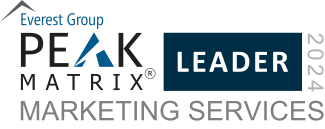 Badge Peak Matrix d'Everest Group, Leader Marketing Services, 2024