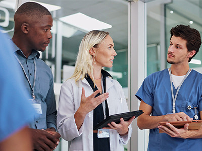 Group of medics discussing