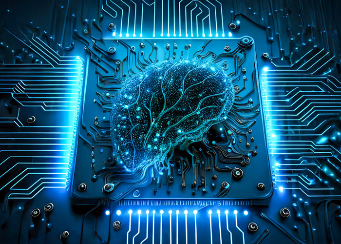 Brain chip abstract image