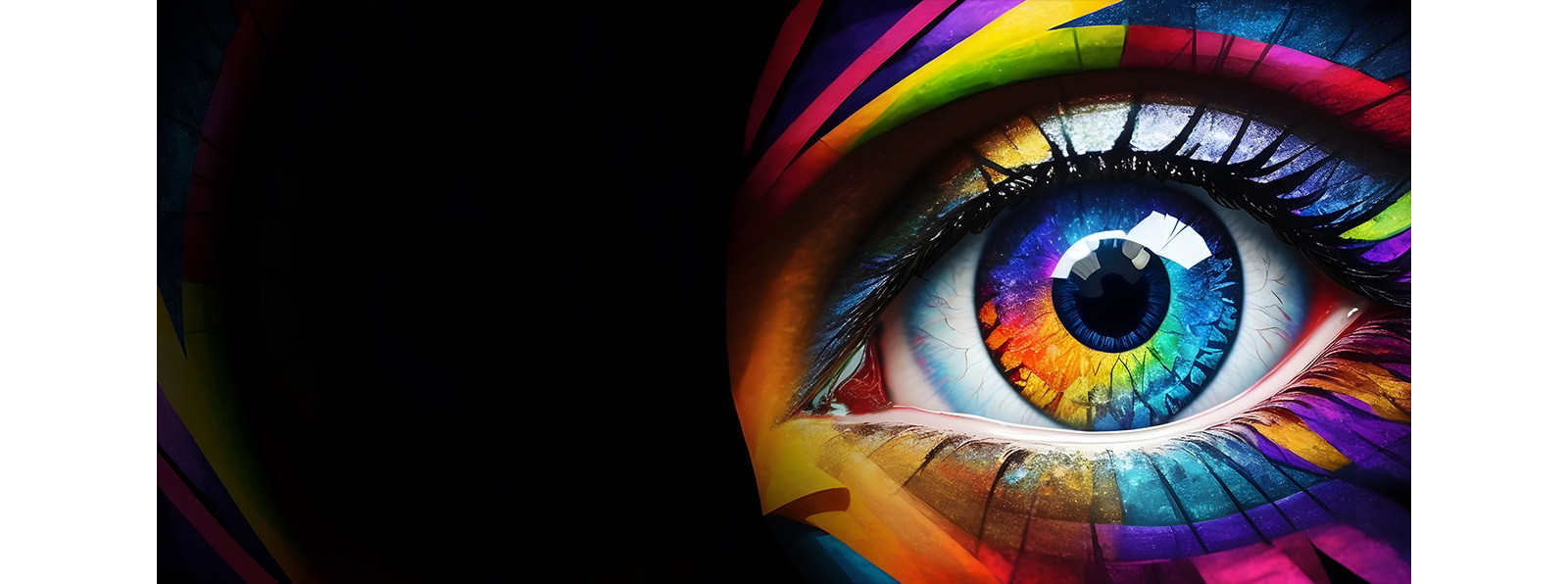 Image of a colourful eye