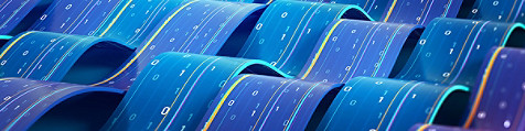A blue color waves with binary codes on it