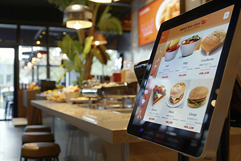 In a restaurant a ordering items machine