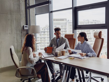 A group meeting in an office