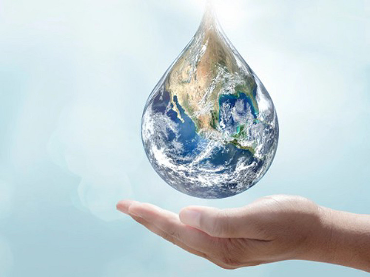 An abstract image of a hand holding the globe