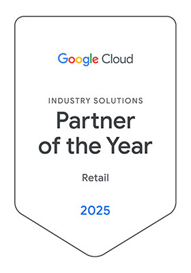 Badge which says Global Partner of the Year Retail 2025