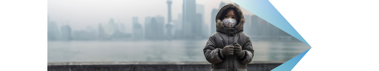 A child was wearing mask, sweater and gloves